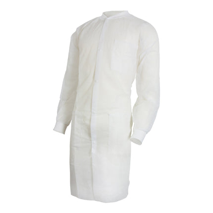 Lab Coat McKesson White Large / X-Large Knee Length Spunbond Polypropylene Disposable