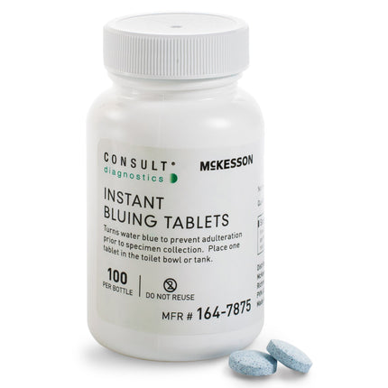 McKesson Consult™ Instant Bluing Tablets Blue, 100 Tests For Use In Toilet Water